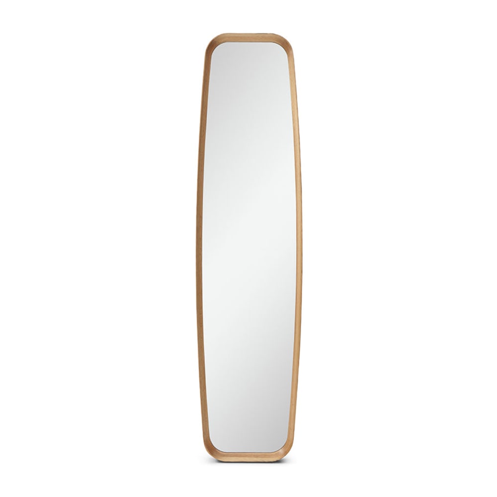 Miroir sur pied décoratif en bois de chêne clair H160