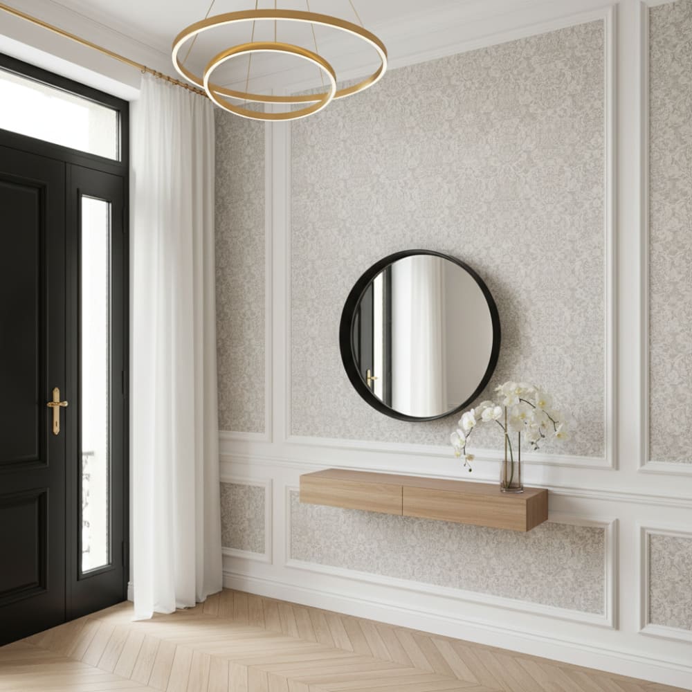 Miroir décoratif en bois de chêne noir H80