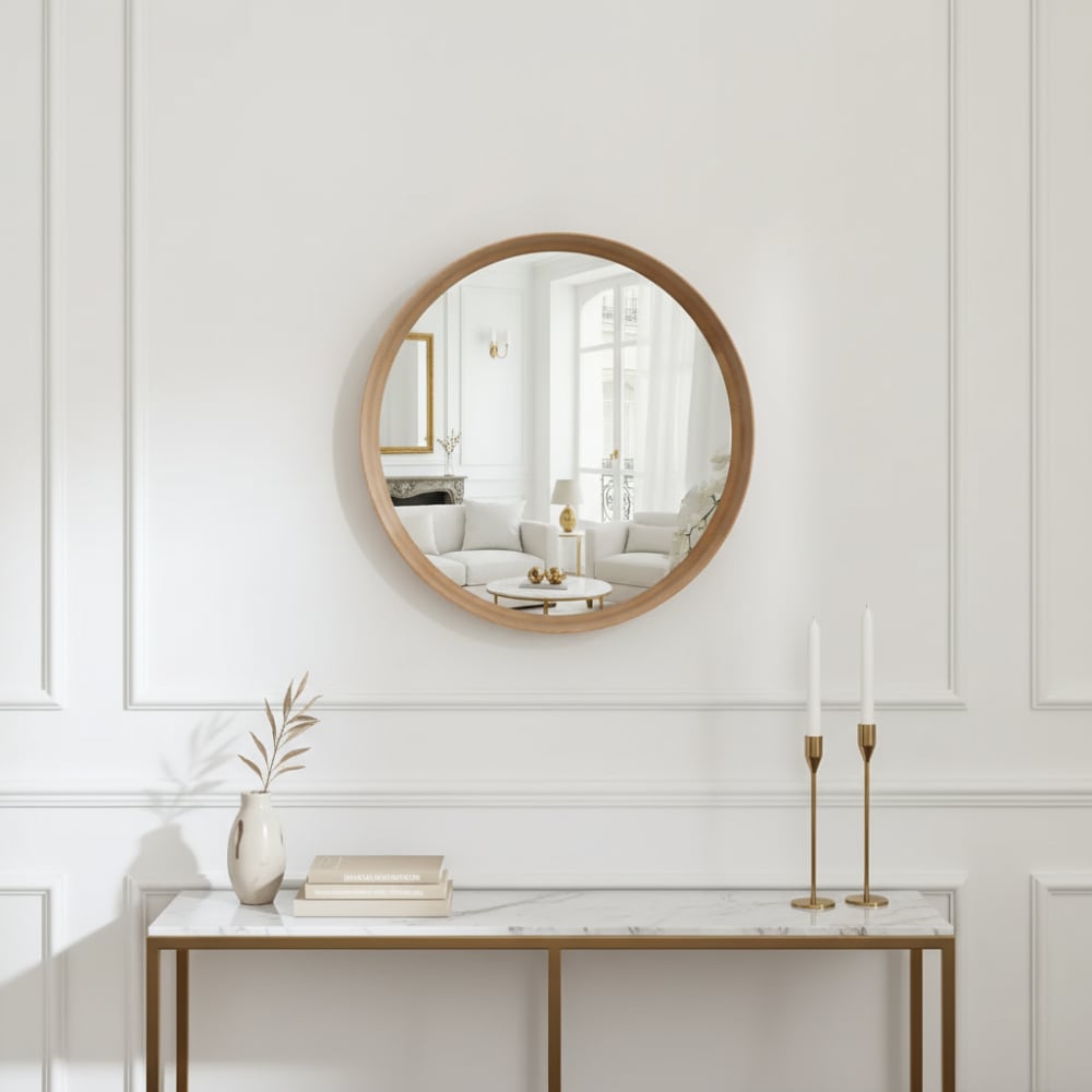 Miroir décoratif en bois de chêne clair H60