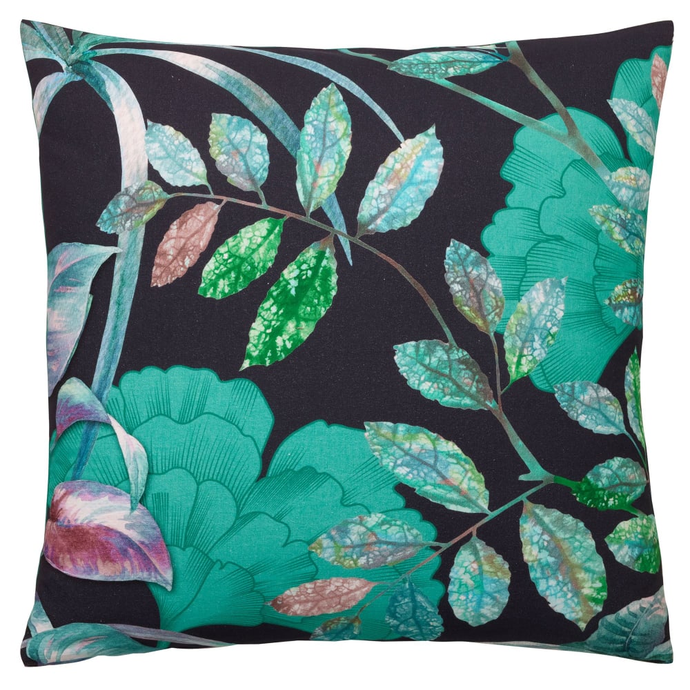 Taie volant en coton vert 63x63cm