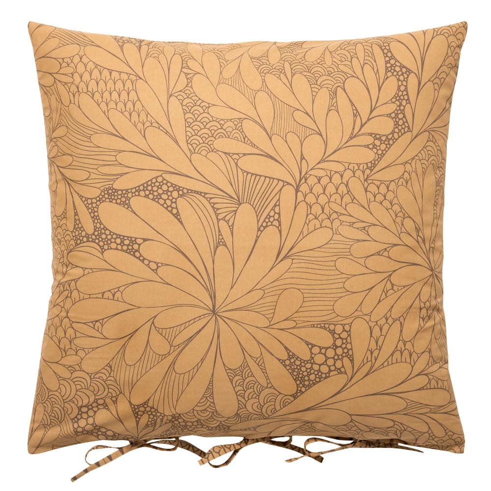 Taie sac en coton jaune ocre 63x63cm