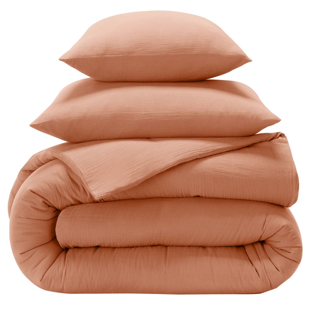 Housse de couette en coton rose des sables 260x240cm — vue 3