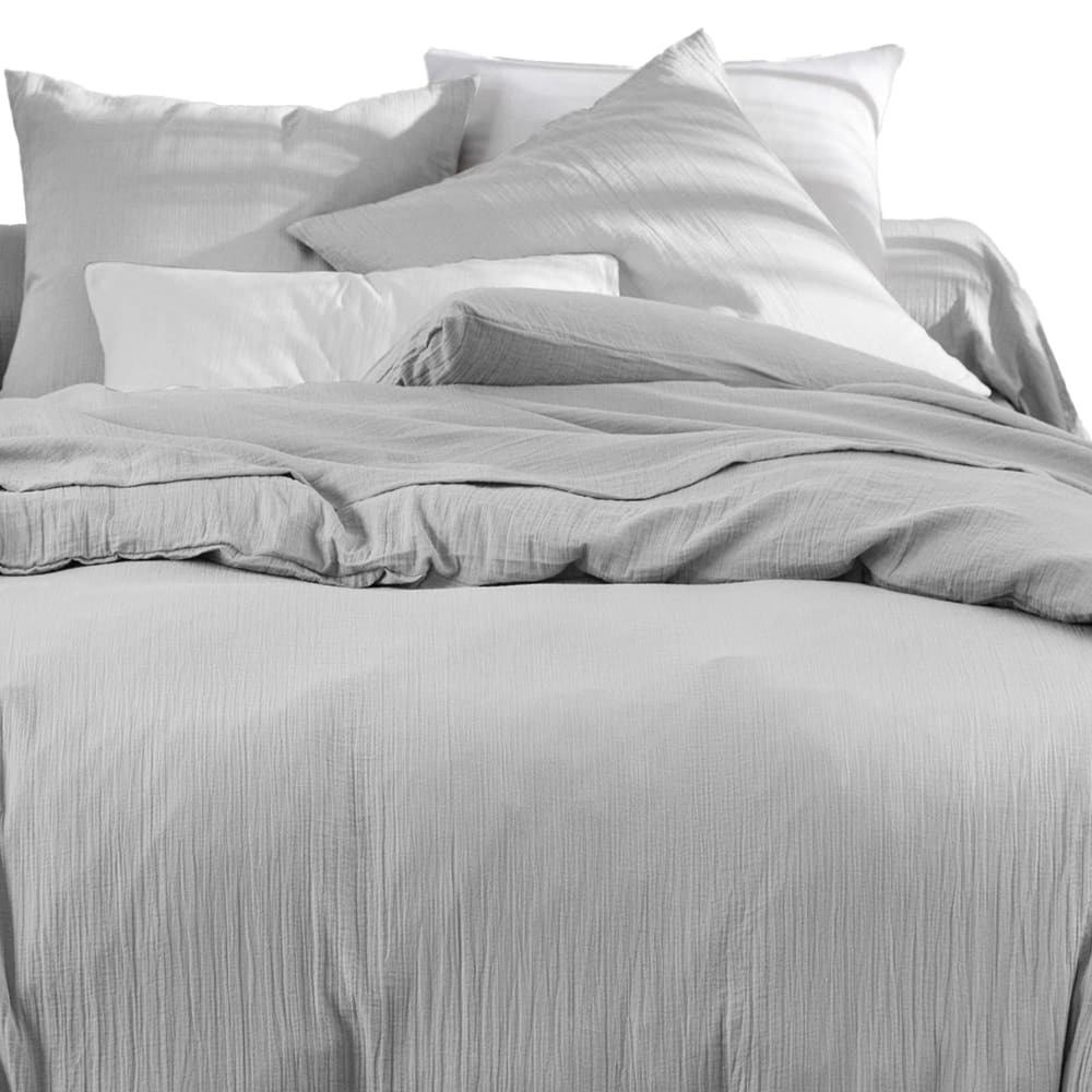 Housse de couette en coton gris nuage 260x240cm — vue 3