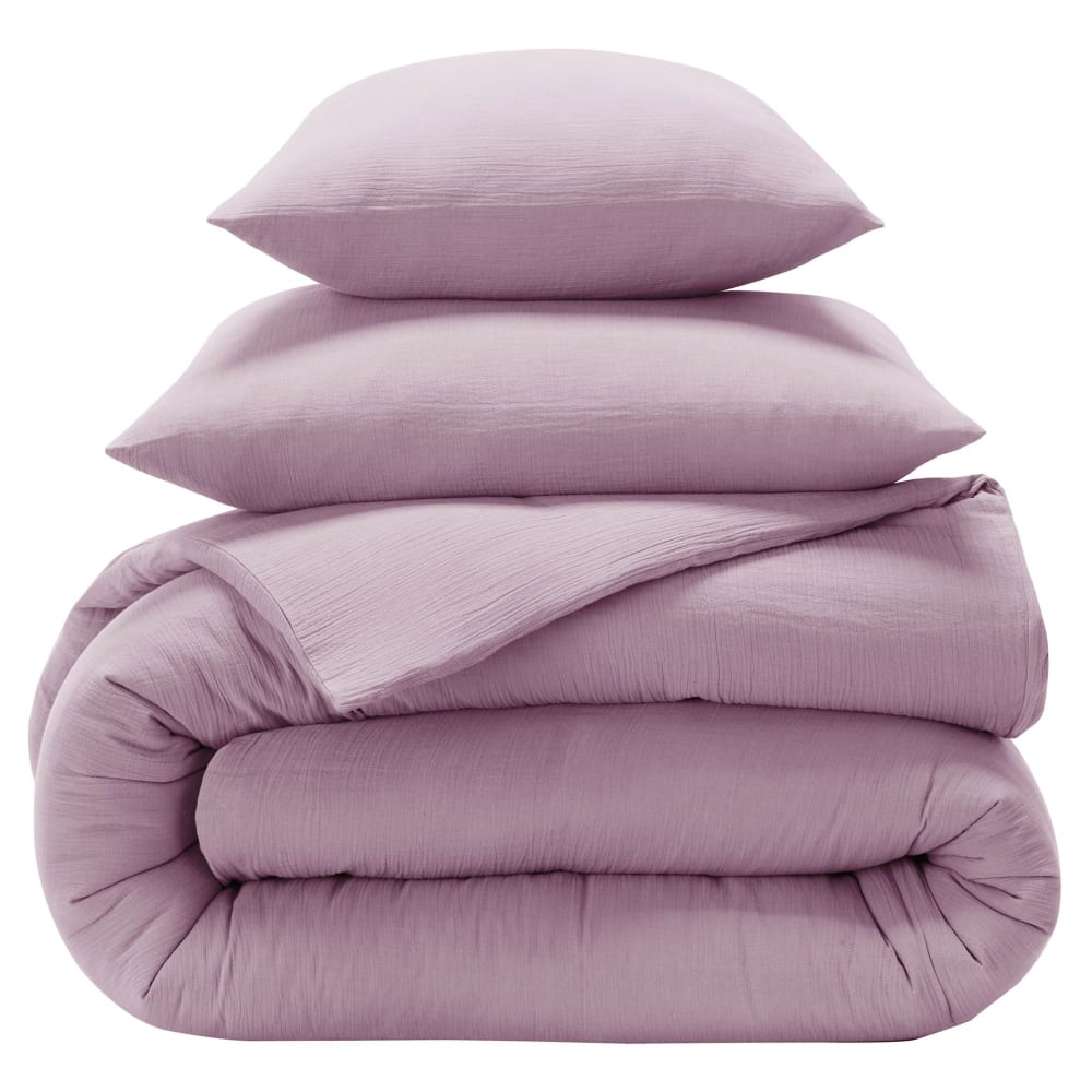 Housse de couette en coton violet parme 260x240cm