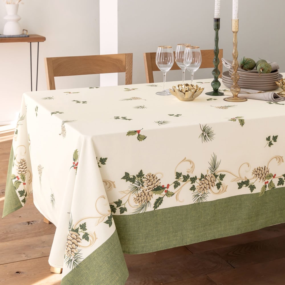 Nappe en coton vert 150x200cm