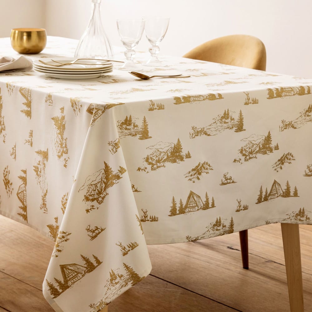 Nappe en coton jaune doré 140x250cm