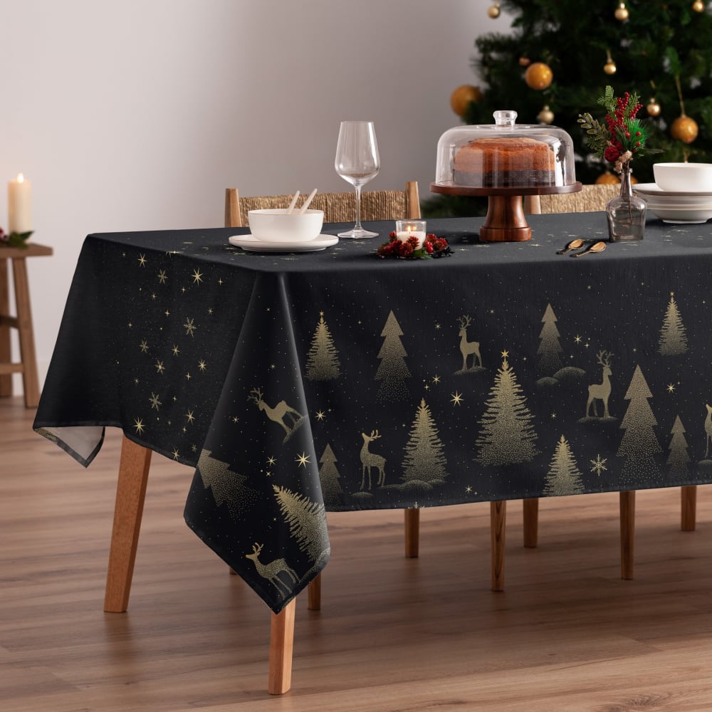 Mint Weihnachtstischdecke aus Baumwolle 155x350 cm style classic chic Mehrfarbig Baumwolle