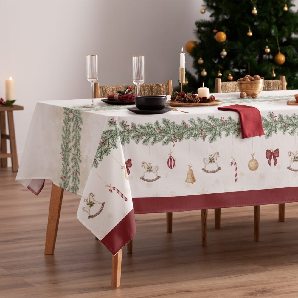 Mantel navidad algodón 155x350 cm