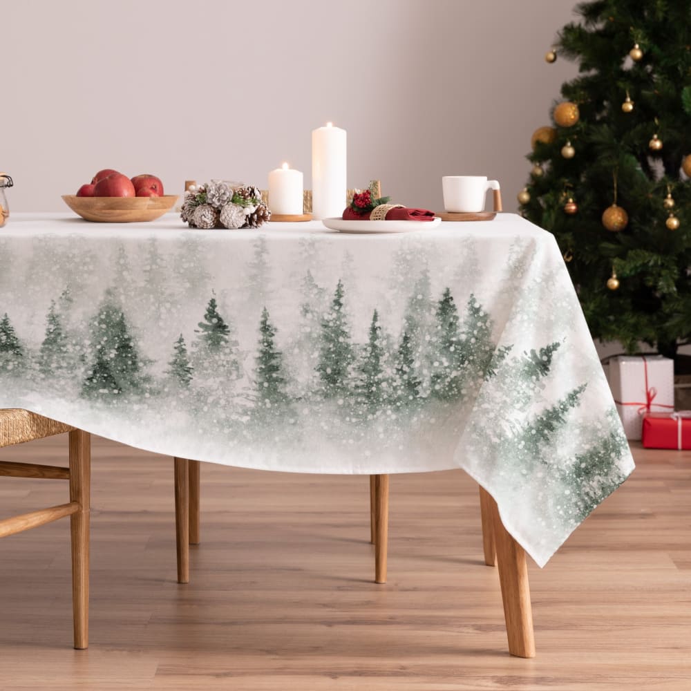 Mint Weihnachtstischdecke aus Baumwolle 155x350 cm style classic chic Mehrfarbig Baumwolle