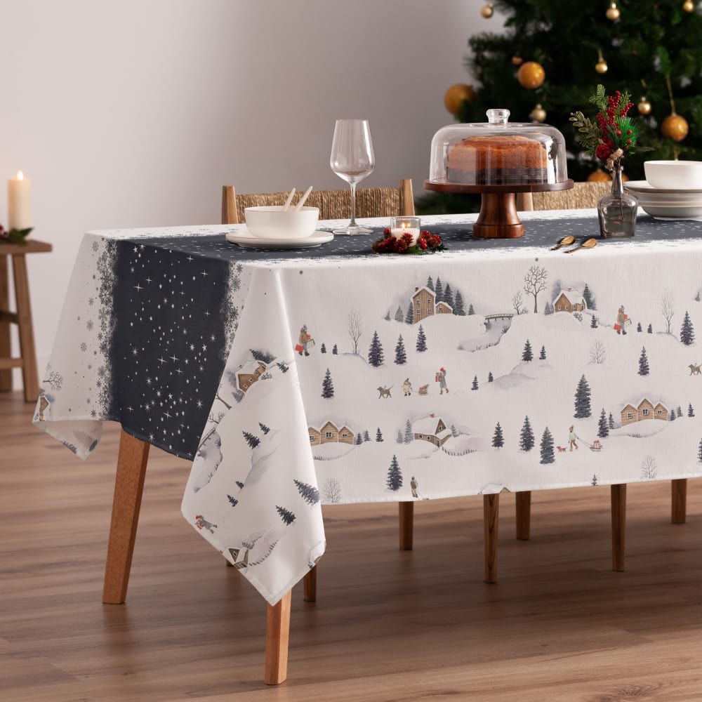 Nappe de Noël en coton 155x155 cm