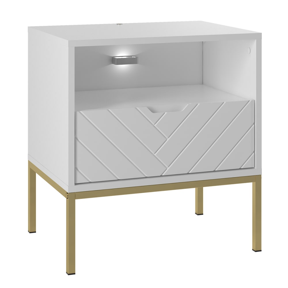 Chevet 1 tiroir stratifiés blanc