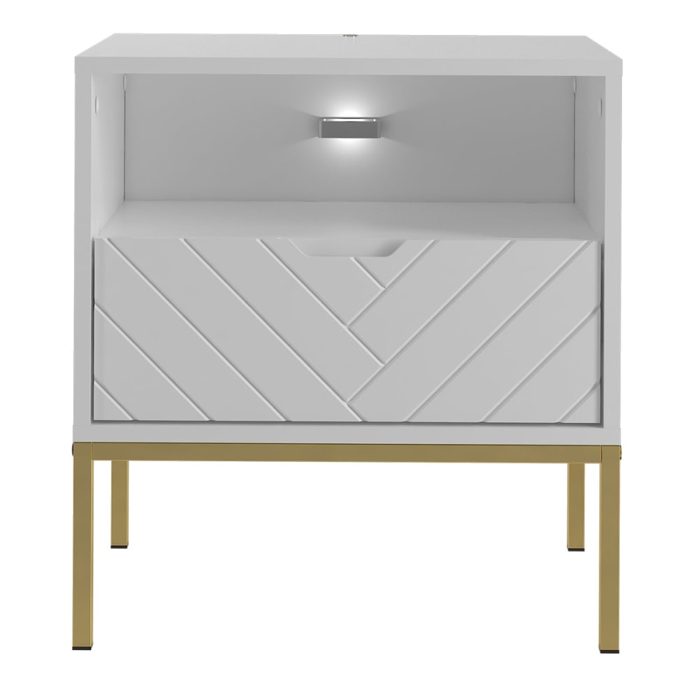 Nachttisch mit 1 Schublade Melamin Weiß - Maisons Du Monde
