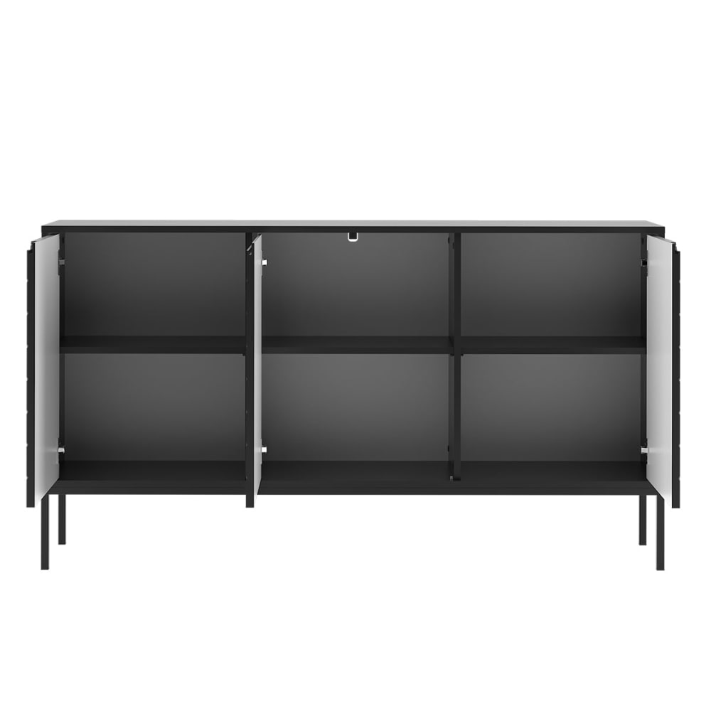 3-türiges Sideboard Melamin Schwarz - Maisons Du Monde