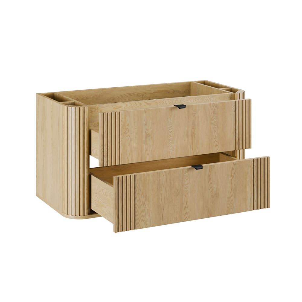 Einzelwaschtisch 100cm Holz Melamin Helle Eiche - Maisons Du