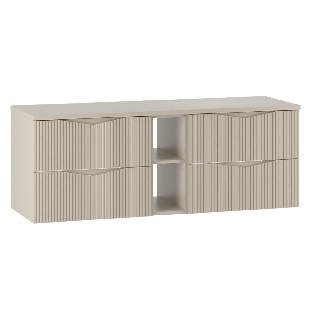 Petits meubles Waschbeckenunterschrank 140cm Melamin Kaschmir Beige Spanplatte