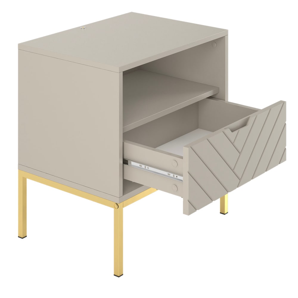 Nachttisch 1 Schublade Melamin Kaschmir - Maisons Du Monde