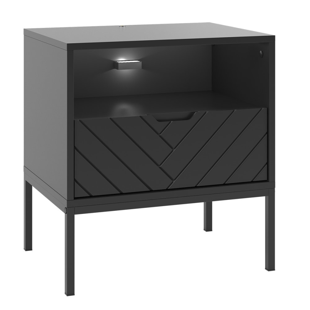 Chevet 1 tiroir stratifiés noir