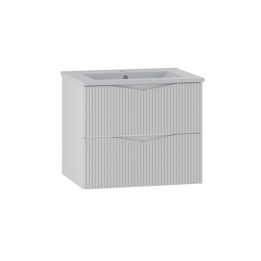 Meuble vasque encastrée stratifiés blanc