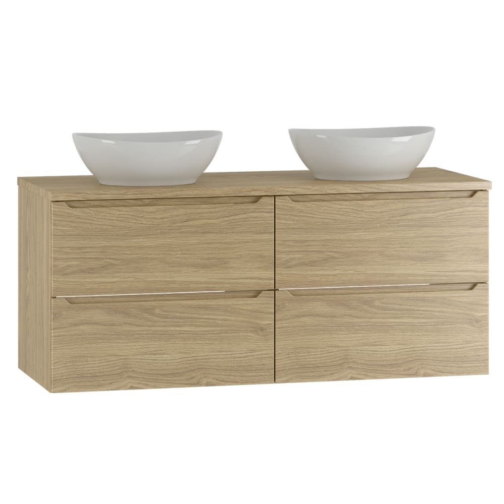 Meuble double vasque stratifiés beige