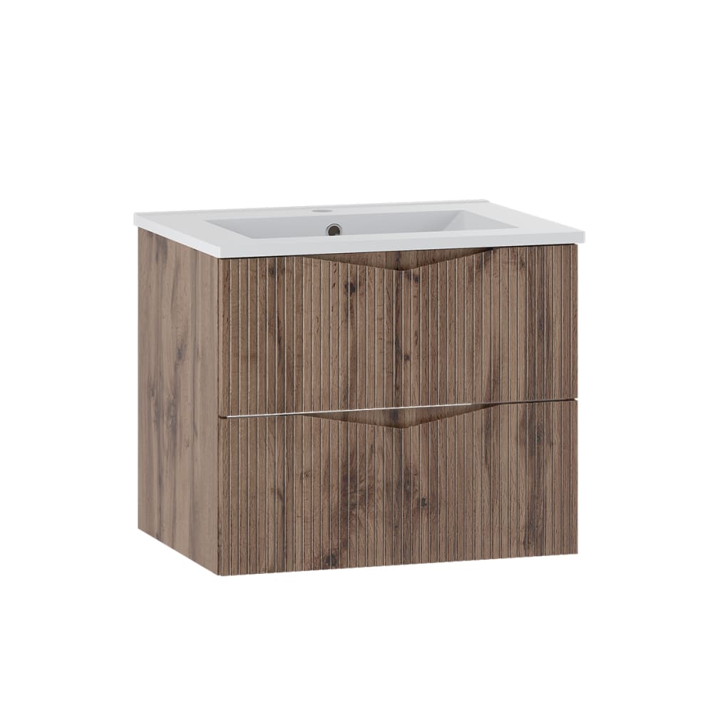 Meuble vasque encastrée stratifiés beige