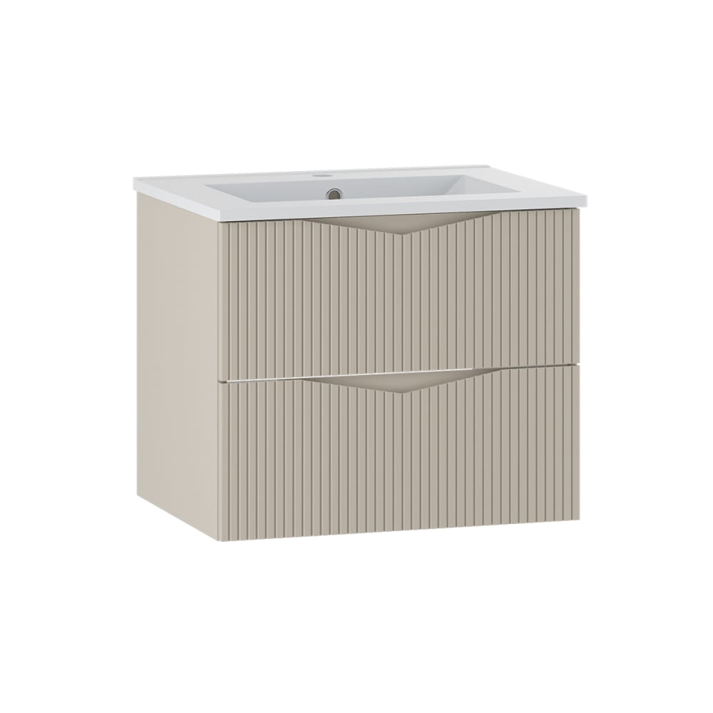 Meuble vasque encastrée stratifiés beige