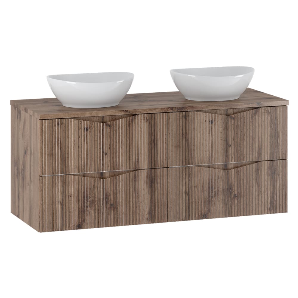 Meuble double vasque stratifiés beige