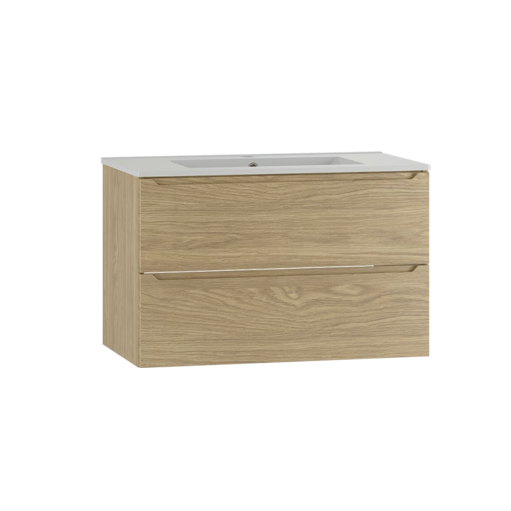 Meuble vasque encastrée stratifiés beige