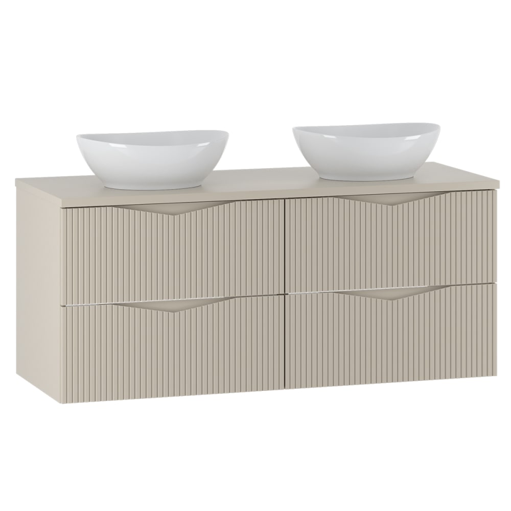 Meuble double vasque stratifiés beige