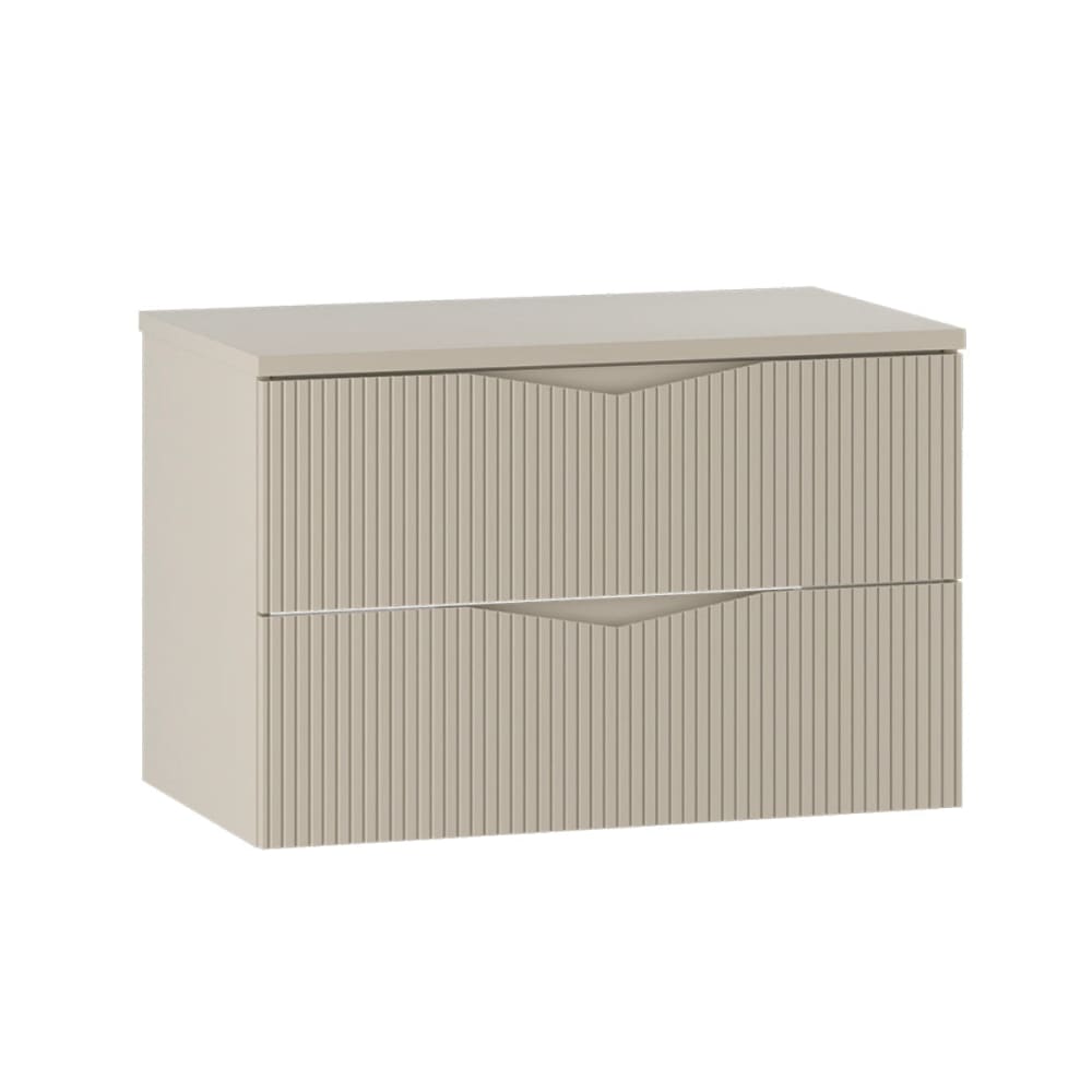 Petits meubles Waschtischunterschrank 80cm Waschtisch Melamin Kaschmir Beige Spanplatte