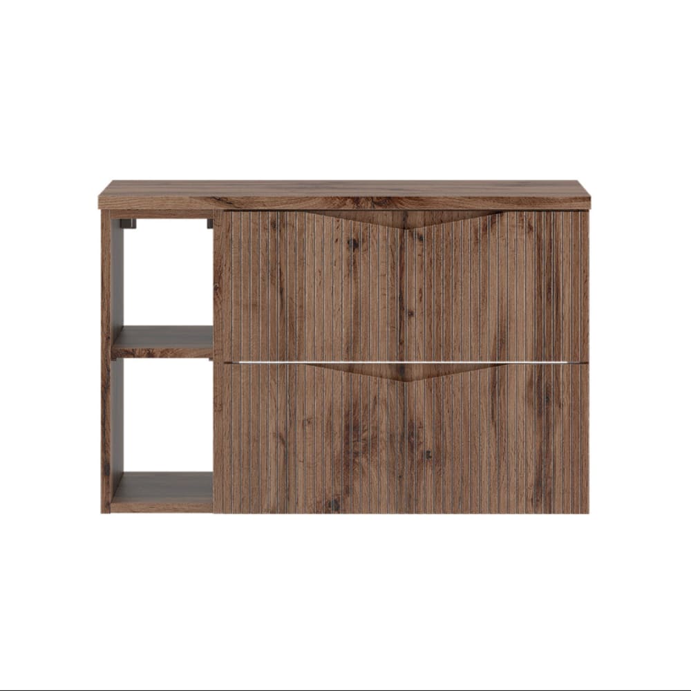 Waschbeckenunterschrank 80cm 2 Nischen Melamin Holz - Maisons Du