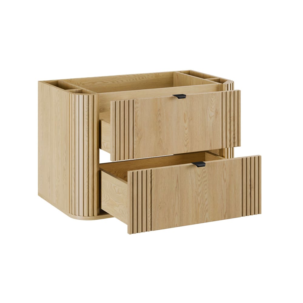 Waschtischunterschrank 80cm Melamin Helle Eiche - Maisons Du