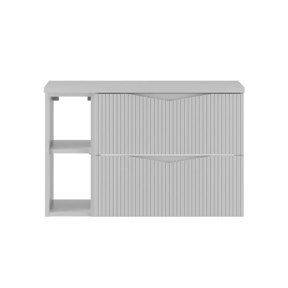 Waschbeckenunterschrank 80cm 2 Nischen Melamin Weiß - Maisons Du