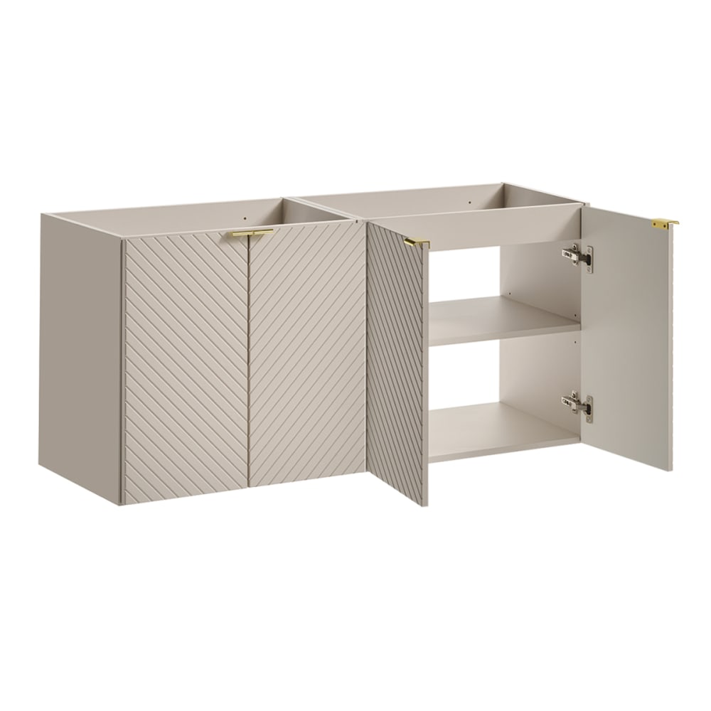Waschbeckenunterschrank 120cm 4 Türen Melamin Kaschmir - Maisons