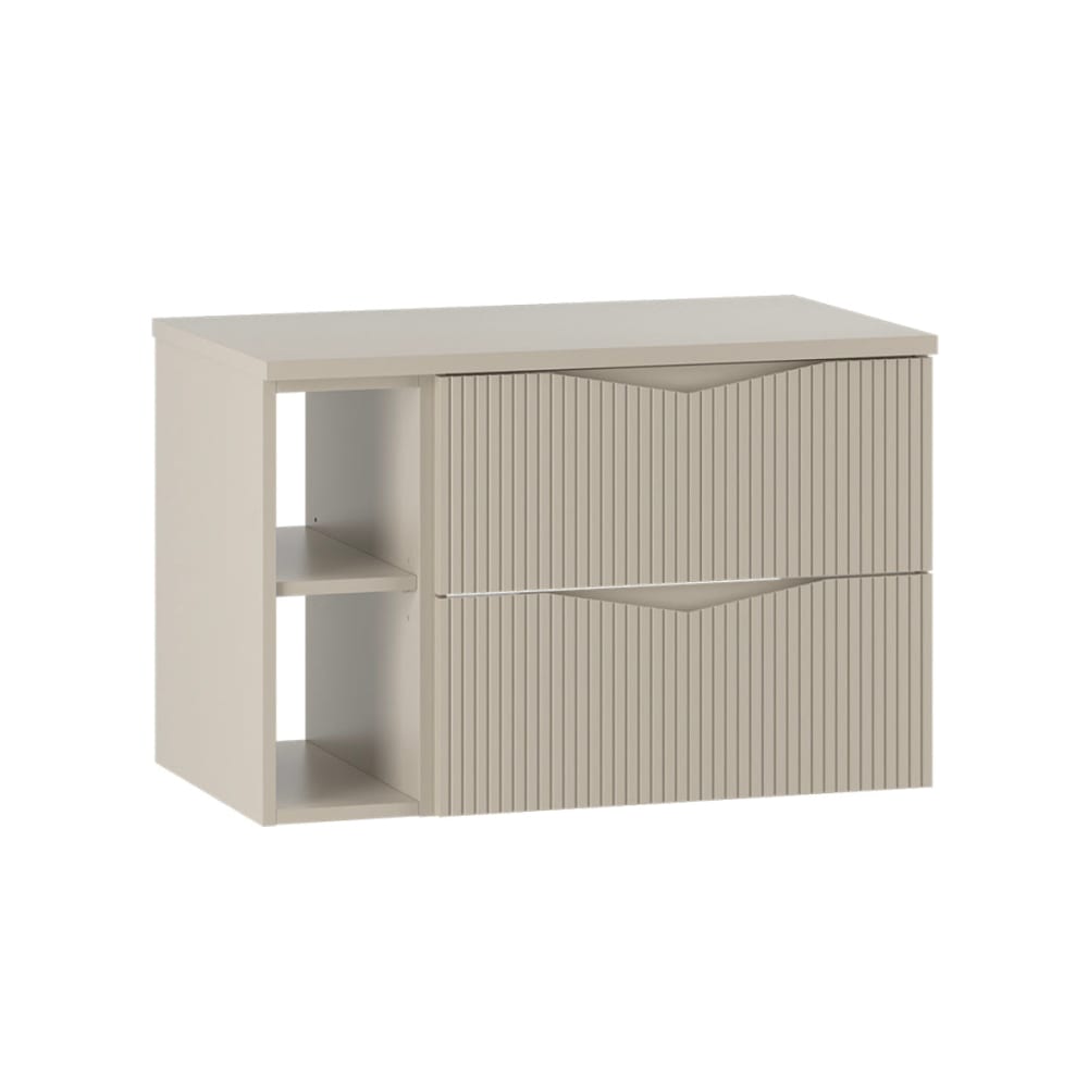 Petits meubles Waschbeckenunterschrank 80cm 2 Nischen Melamin Kaschmir Beige Spanplatte