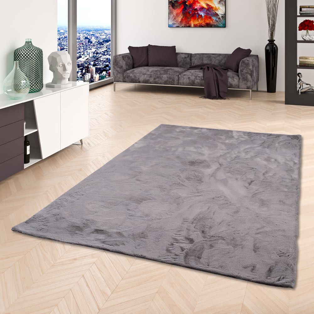 Tapis en fausse fourrure gris 180x250 cm — vue 3