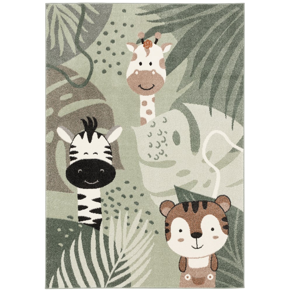Tapis safari pour enfant vert 160x230 cm