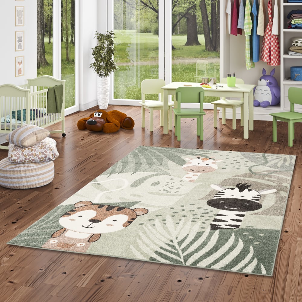 Kinderteppich Safari, grün 120x170 cm - Maisons Du Monde