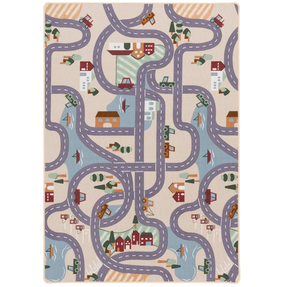 Tapis de ville pour enfants beige 140x200 cm