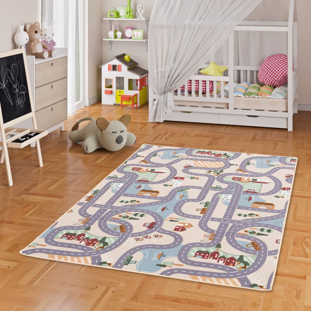 Kinder Straßenteppich beige 140x200 cm - Maisons Du Monde
