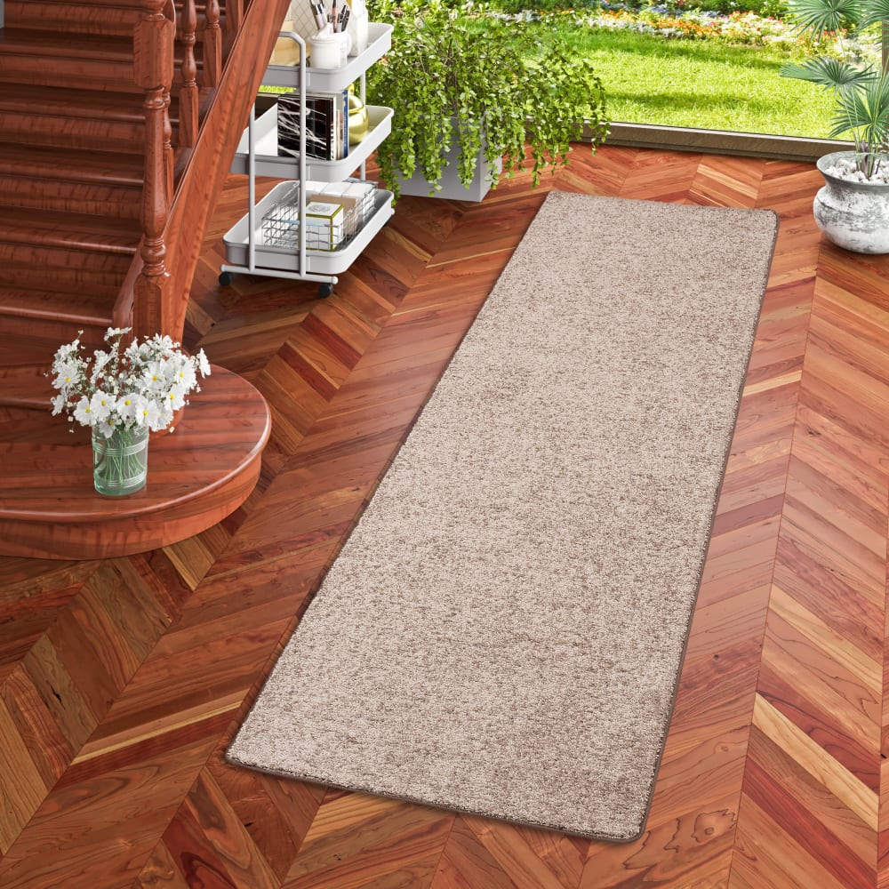 Tapis couloir uni taupe 80x160 cm — vue 3