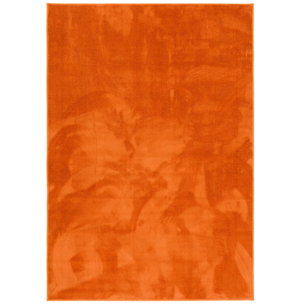 Tapis à poils longs moelleux uni orange 80x150 cm