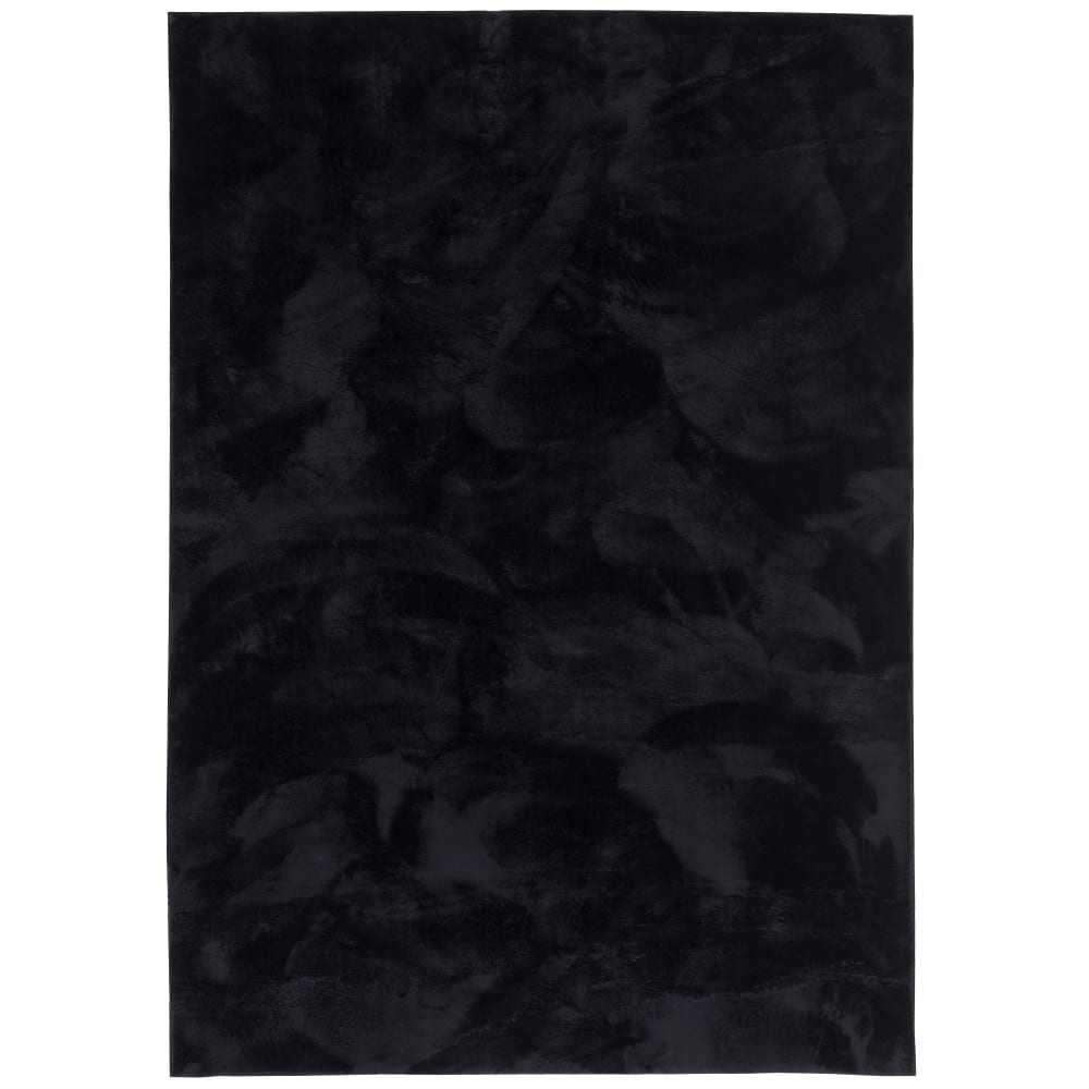 Tapis en fausse fourrure uni noir 160x230 cm