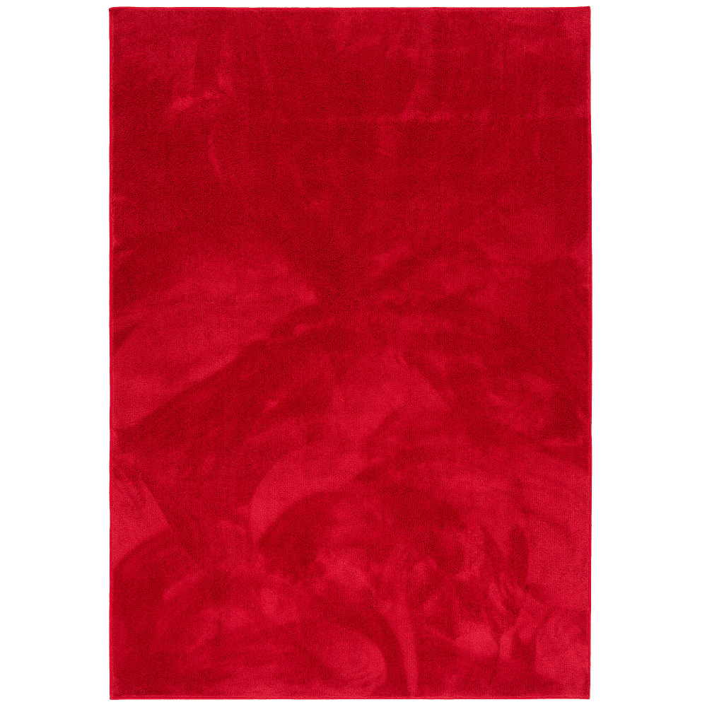 Tapis à poils longs moelleux uni vin rouge 120x170 cm