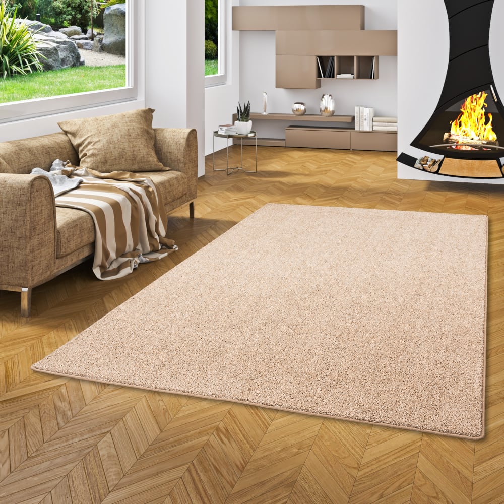 Tapis en velours à poils longs beige 80x160 cm — vue 3