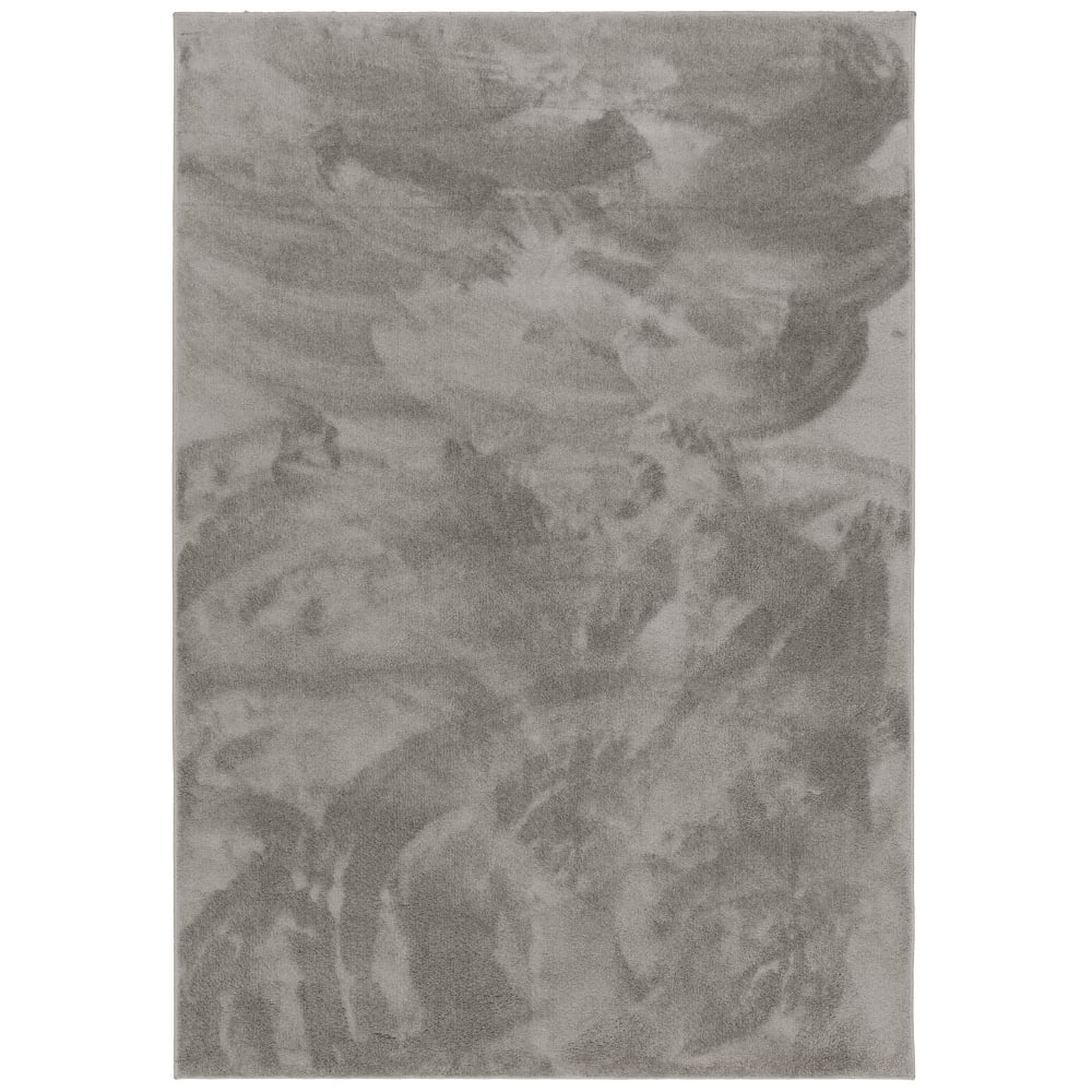 Tapis à poils longs moelleux uni gris 140x200 cm