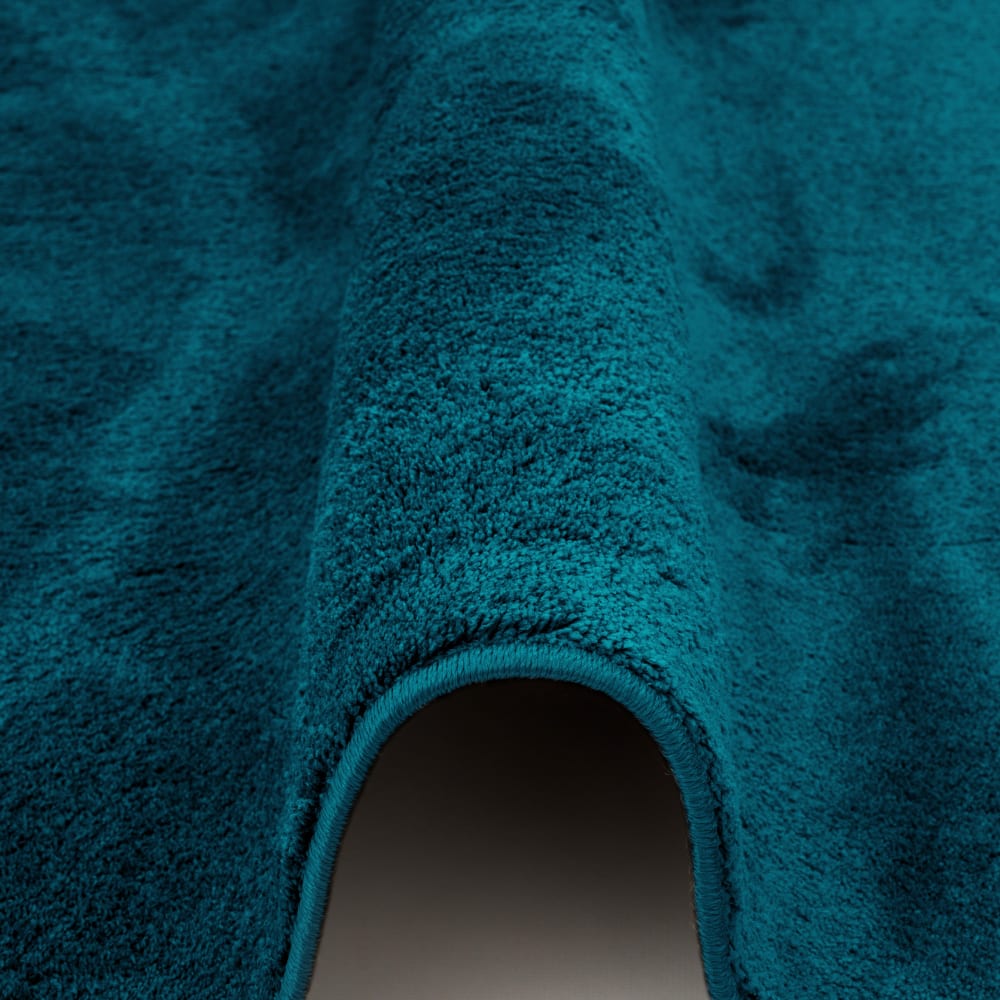 Tapis à poils longs moelleux uni pétrole 80x150 cm — vue 4