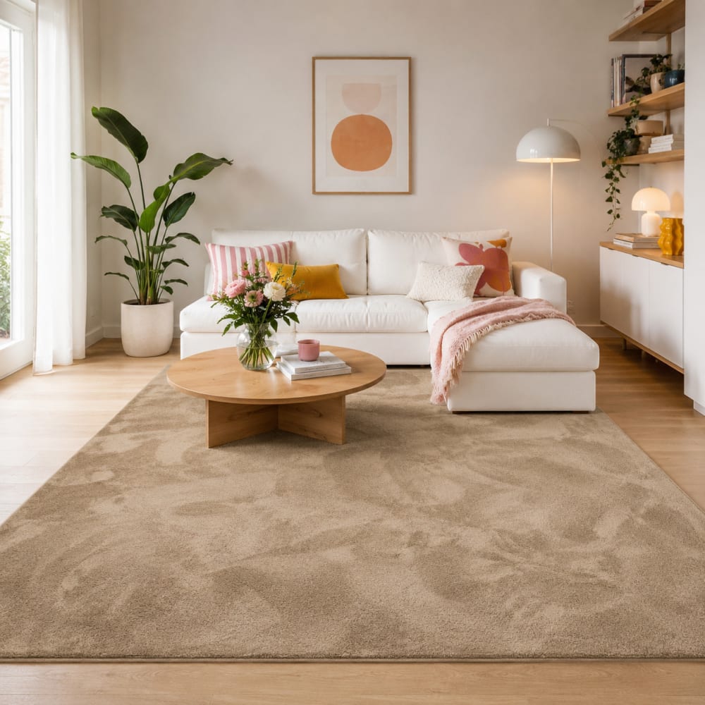 Tapis à poils longs moelleux uni taupe 200x290 cm — vue 3