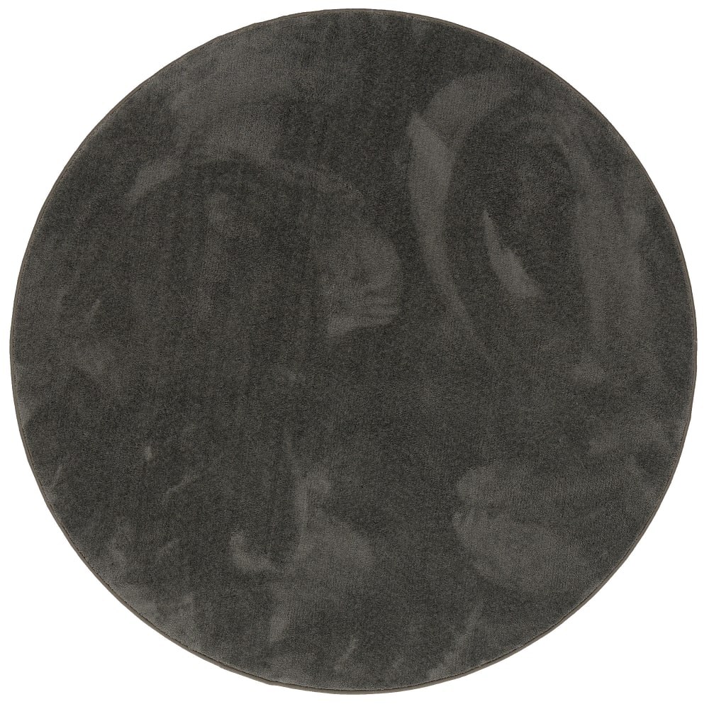 Tapis à poils longs moelleux rond anthracite 120x120 cm