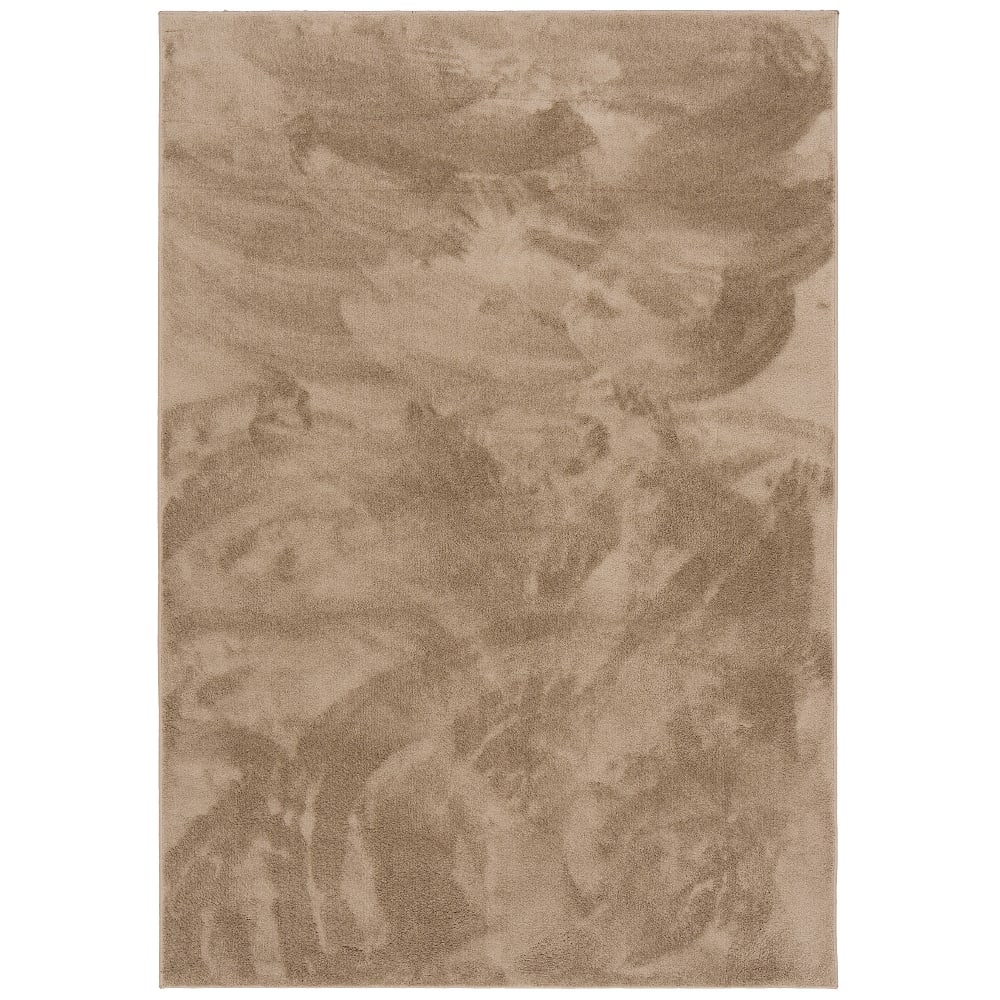 Tapis à poils longs moelleux uni taupe 140x200 cm