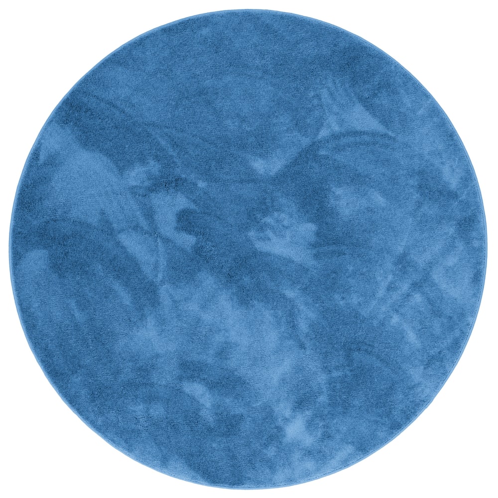 Pergamon Hochflor Teppich Soft Rund, blau 160x160 cm - Pes - Polyester